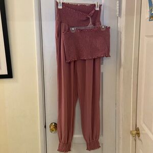 pink set with tube top and pants. size XL from Zenana